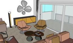  3D Living room/living room design - conversation area view